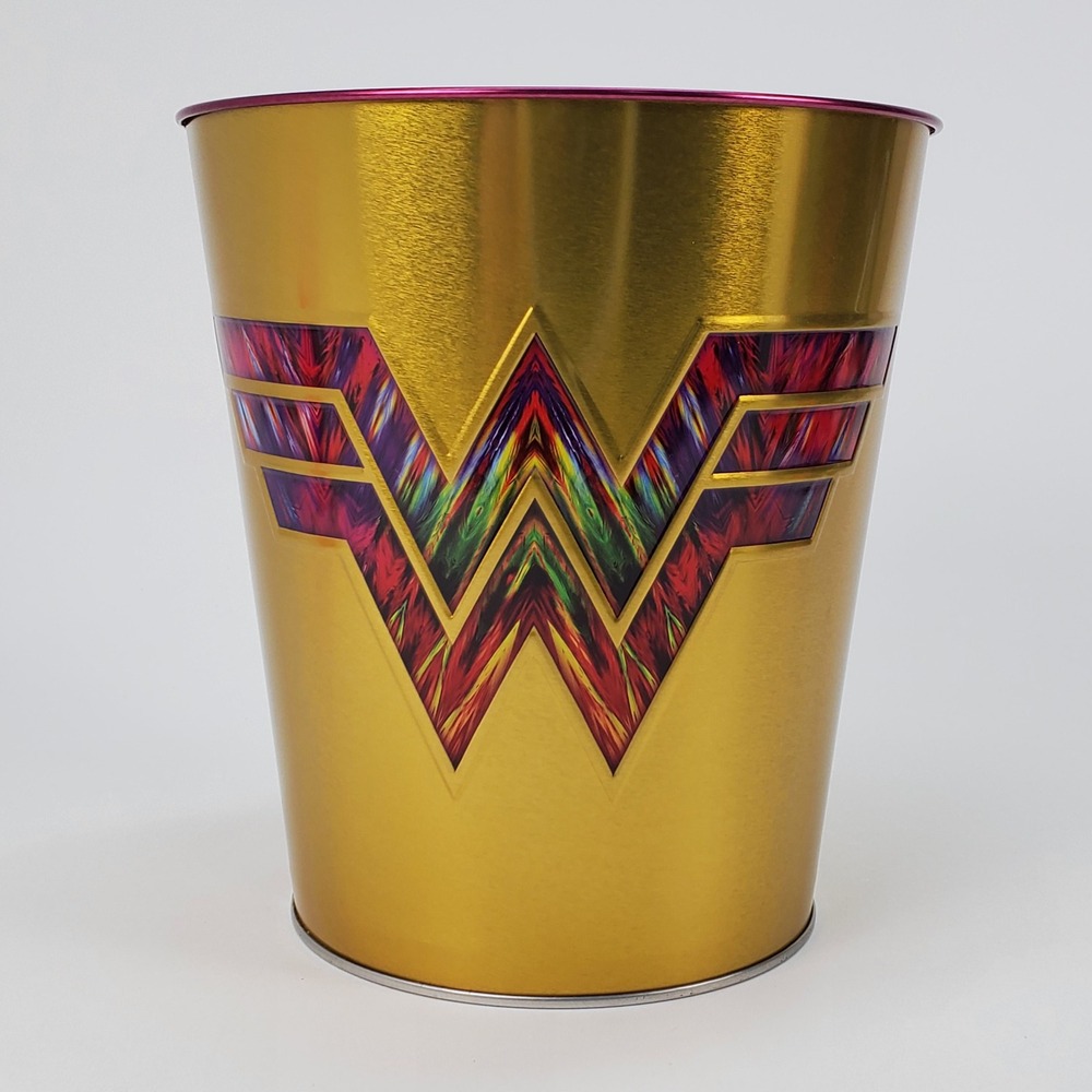 Wonder Woman AMC‎ Theatres Popcorn Bucket Gold Metallic Tin DC Comics WW84